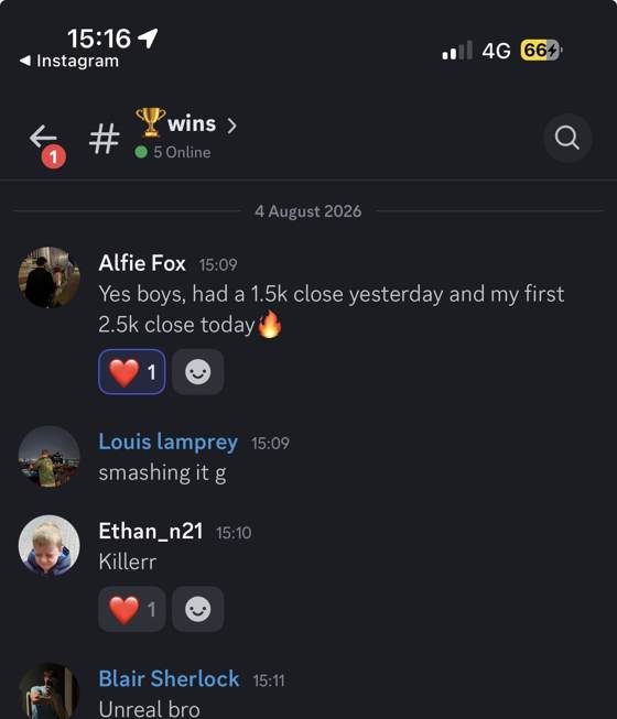 Screenshot of a real student win posted in the Set2Scale community